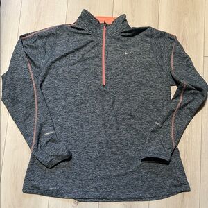 Nike Womeny Running  Gray and Coral Pullover Jacket Lightweight size XL